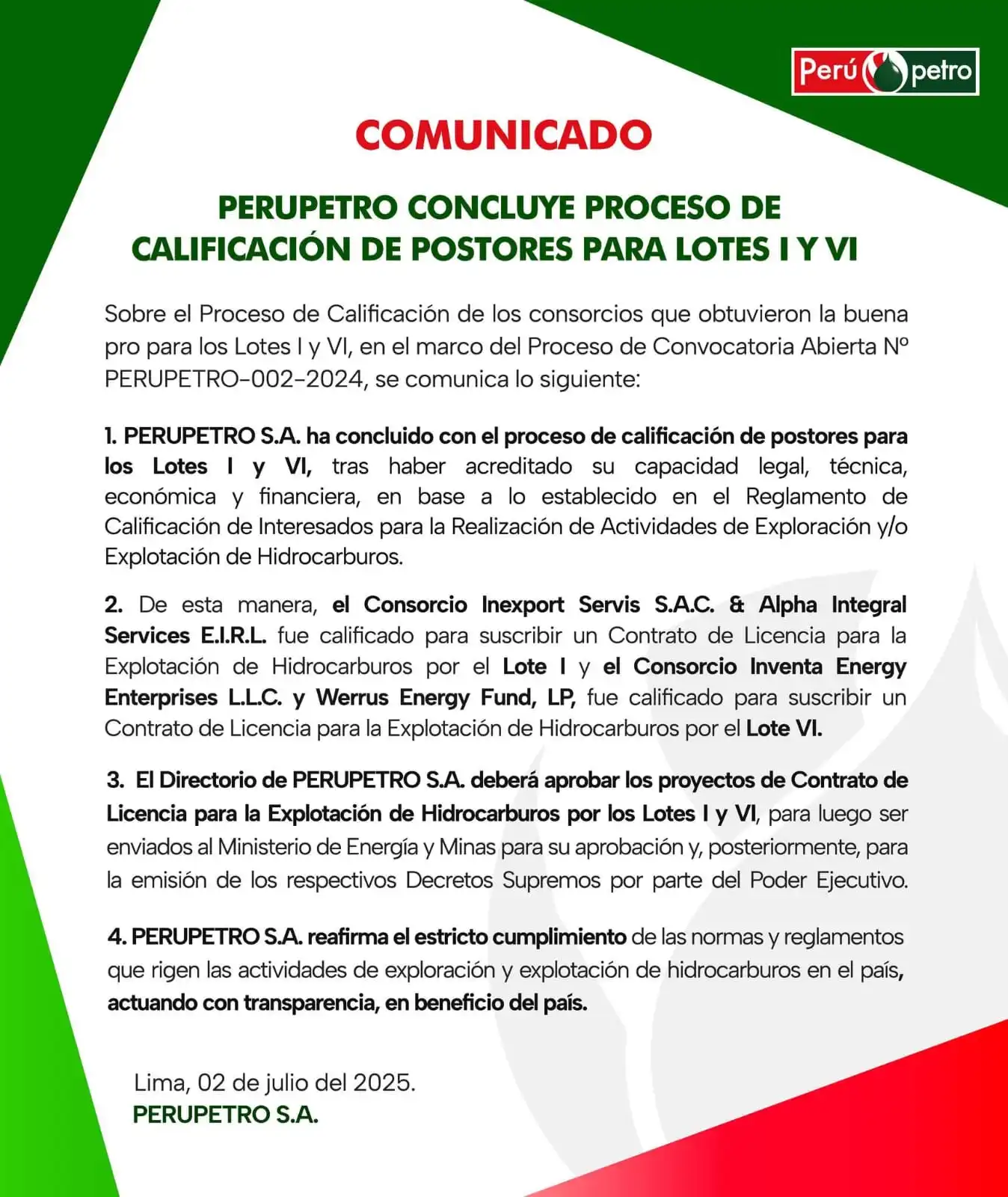 Comunicado Petrolero 1