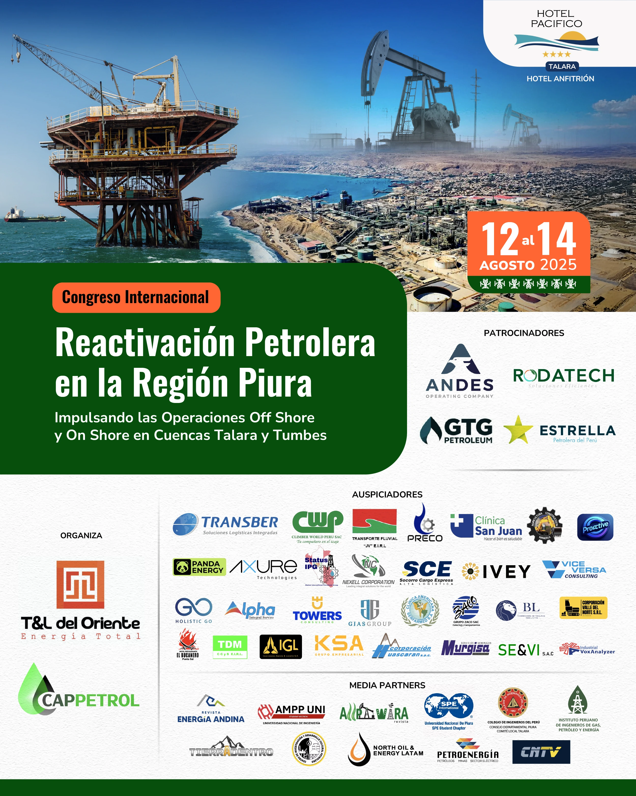 Congreso Internacional Reactivación Petrolera en la Región Piura - 12 al 14 Agosto 2025 - Hotel Pacifico Talara